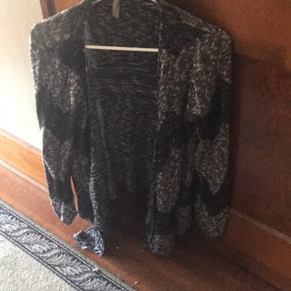 Black and gray vanity cardigan